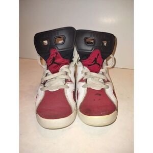 Nike Air Jordan 6 Retro Shoes Size 11c Carmine Red Sneakers Mud Top 384666-106